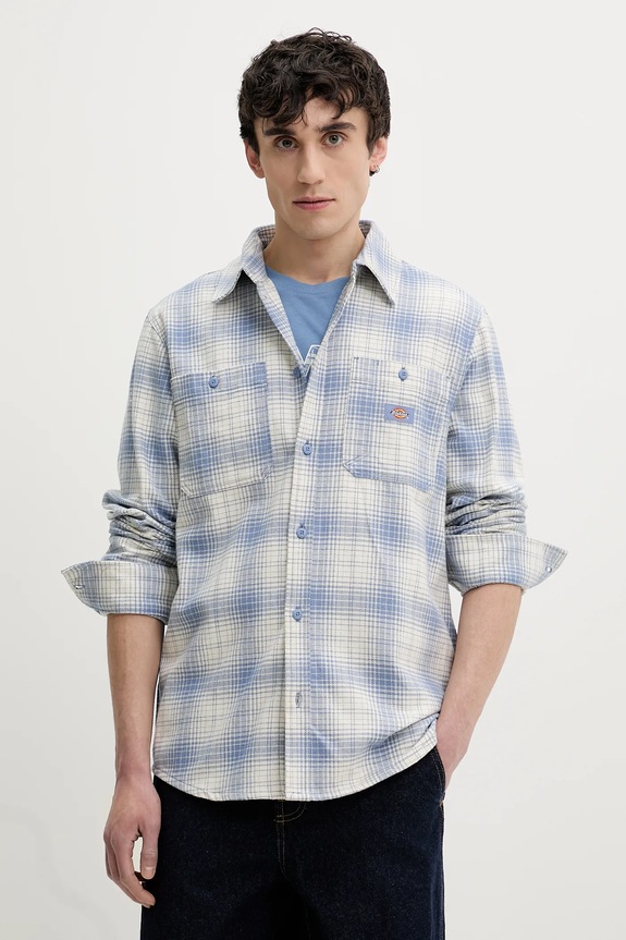 Dickies camicia in cotone lunga blu DK0A4XGTK371