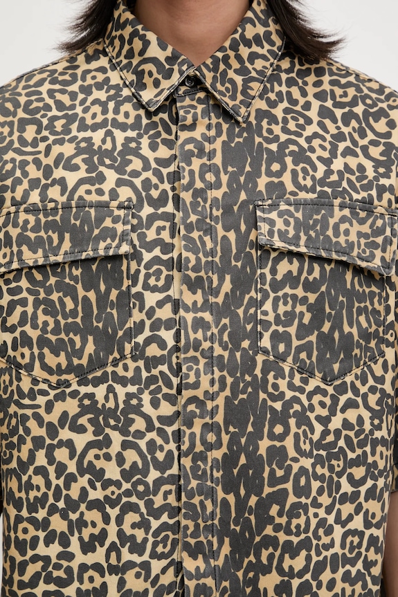 Pamučna košulja RHUDE Leopard Boxy Work smeđa RHSS25SR05012