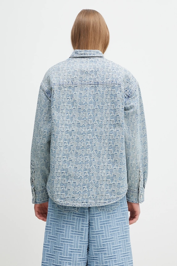 Oblečení Džínová bunda A Bathing Ape Lux Sport Pattern Jacquard 10Oz Denim 1K80131002 modrá