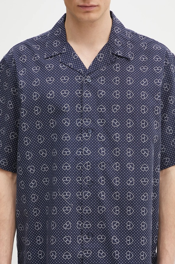 Хлопковая рубашка Carhartt WIP S/S Furoshiki Shirt тёмно-синий I034549.2UIXX
