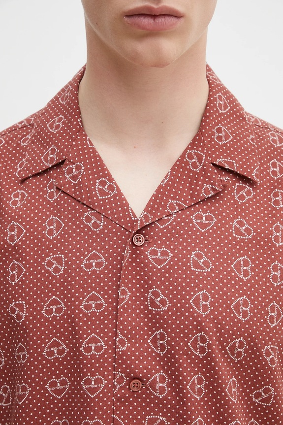 Carhartt WIP cotton shirt S/S Furoshiki Shirt brown I034549.2UJXX