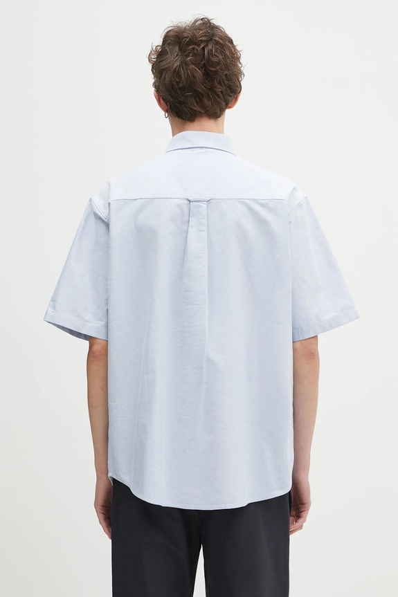 Clothing Carhartt WIP cotton shirt S/S Braxton Shirt I031454.1ONXX blue