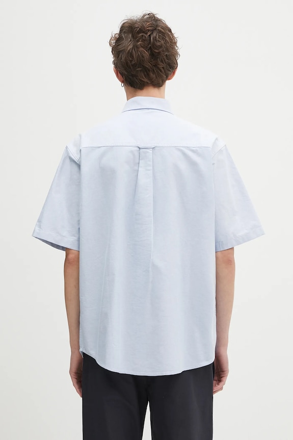 Clothing Carhartt WIP cotton shirt S/S Braxton Shirt I031454.1ONXX blue