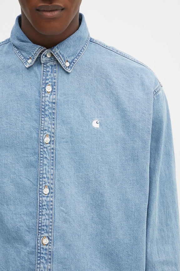Джинсовая рубашка Carhartt WIP L/S Lucas Shirt голубой I034525.135