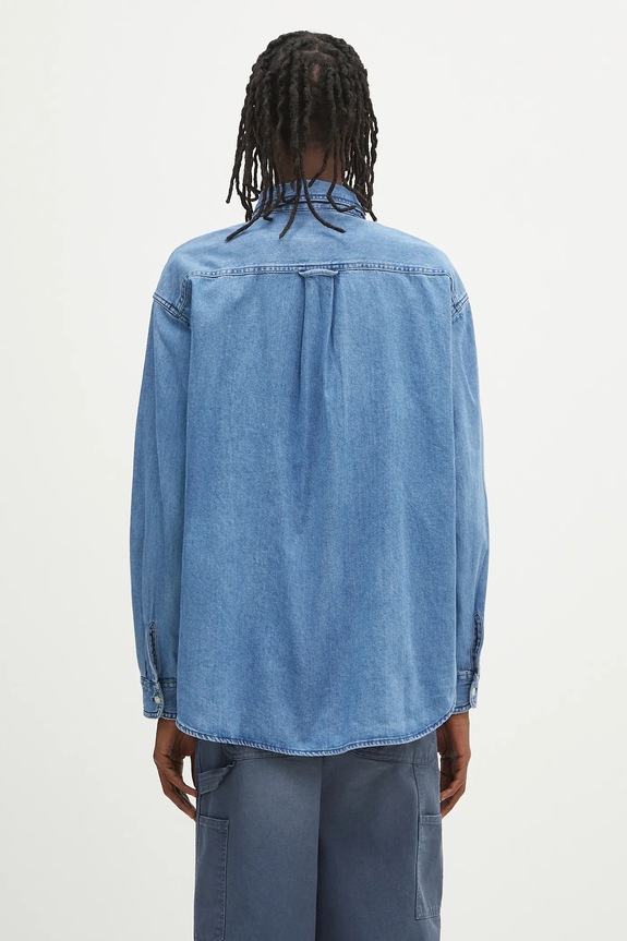 Одежда Джинсовая рубашка Carhartt WIP L/S Lucas Shirt I034525.106 голубой
