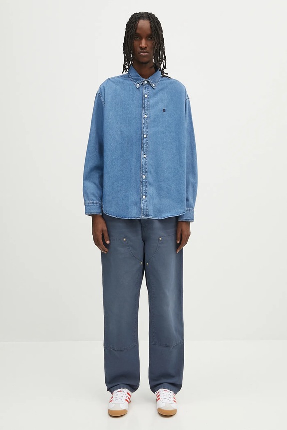 Джинсовая рубашка Carhartt WIP L/S Lucas Shirt I034525.106 голубой