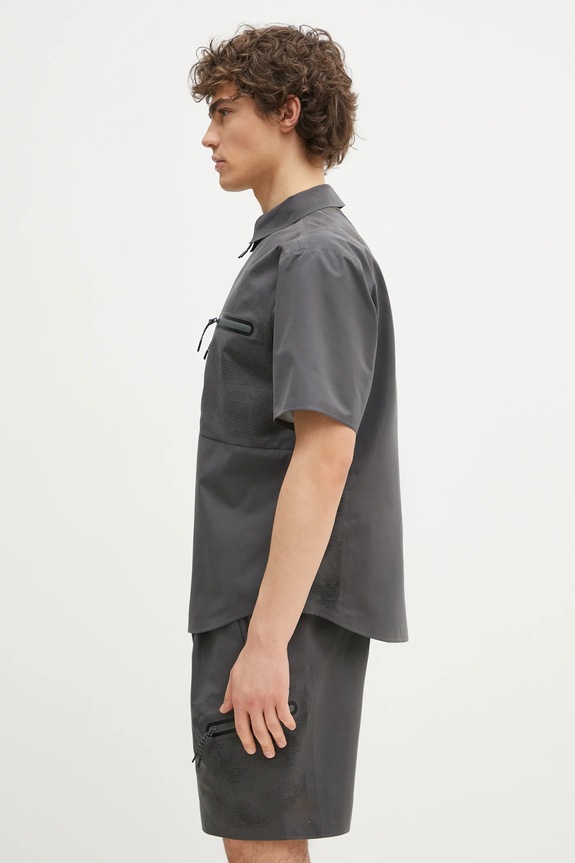Alpha Industries camicia Short Sleeve Laser Cut Shirt 756122.747 grigio SS25