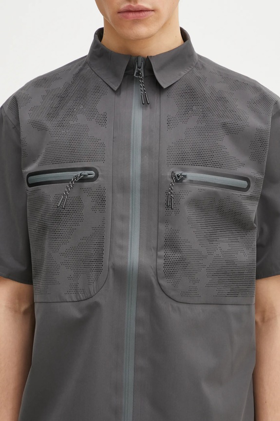 Alpha Industries camicia Short Sleeve Laser Cut Shirt grigio 756122.747