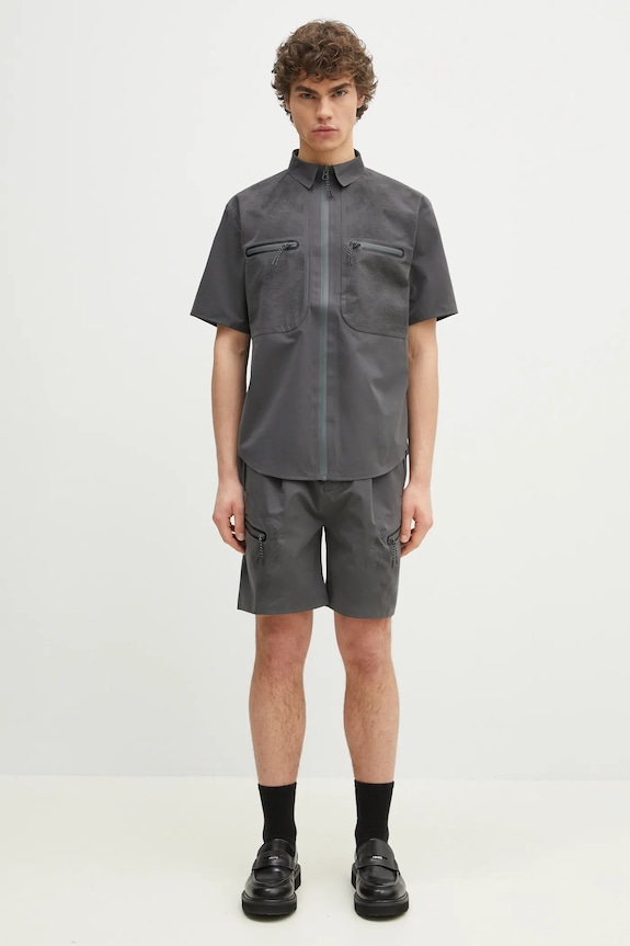 Alpha Industries camicia Short Sleeve Laser Cut Shirt 756122.747 grigio