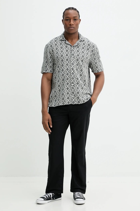 Hollister Co. camicia in cotone KI325.5015.909 nero SS25