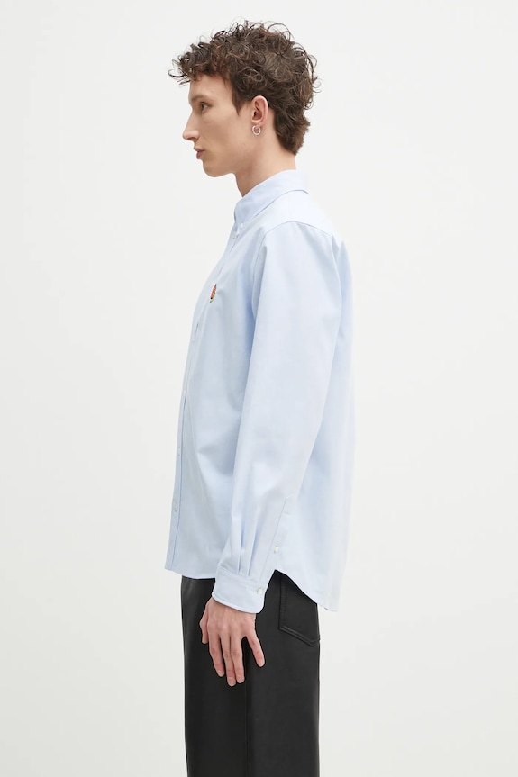 Βαμβακερό πουκάμισο Kenzo FF55CH4109LO.64 μπλε SS25
