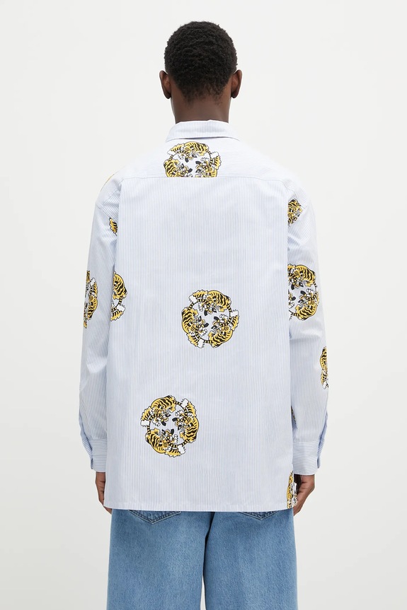 Clothing Kenzo cotton shirt FF55CH5039A5.64 blue