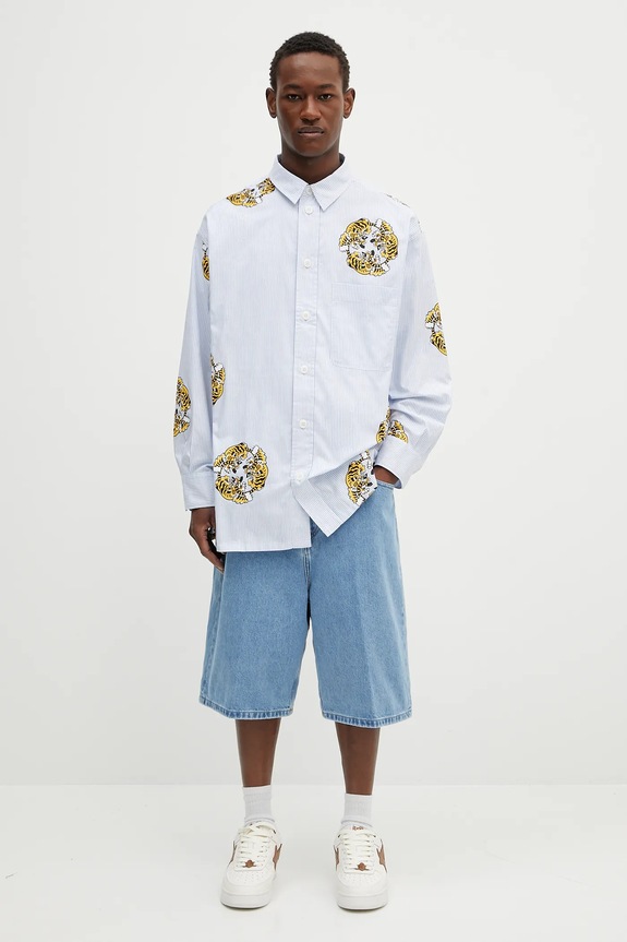 Kenzo cotton shirt FF55CH5039A5.64 blue