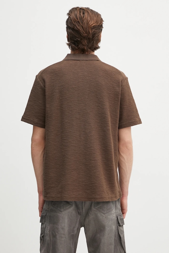 Clothing Norse Projects cotton shirt Gustav Crochet Jersey Shirt N01.0683.2033 brown