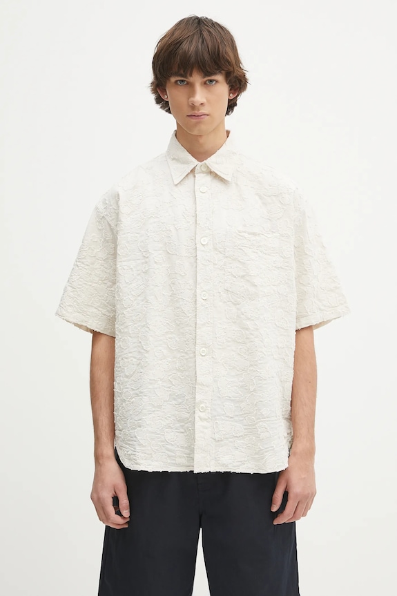 Košile Norse Projects Mo Oversized Fil Coupe SS Shirt relaxed béžová N40.0830.0957