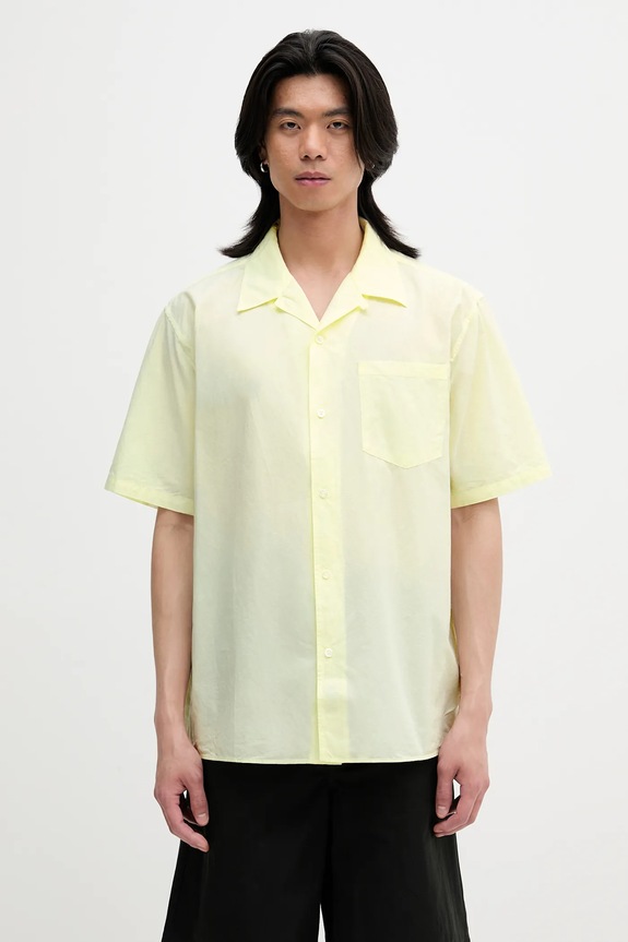 Norse Projects camicia Carsten Cotton Tencel Shirt regolare giallo N40.0579.3043