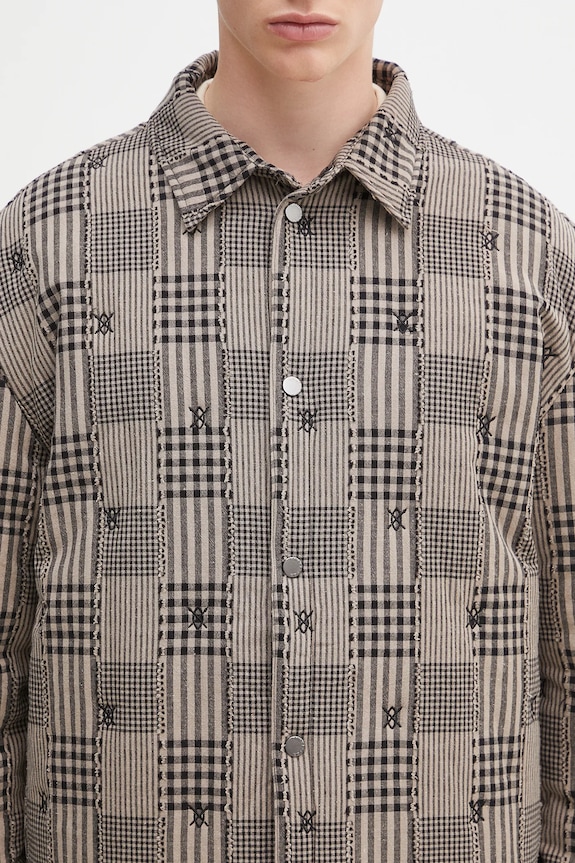 Daily Paper kurtka Quilted Shield Ls Shirt beżowy 2511020