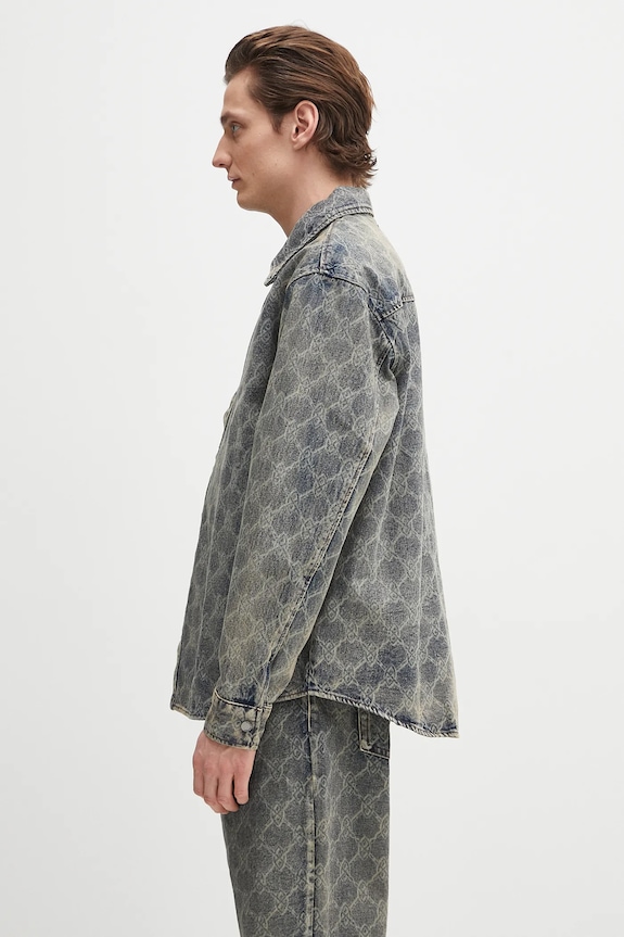 Daily Paper cotton shirt Shield Laser Denim Shirt 2511154 blue SS25