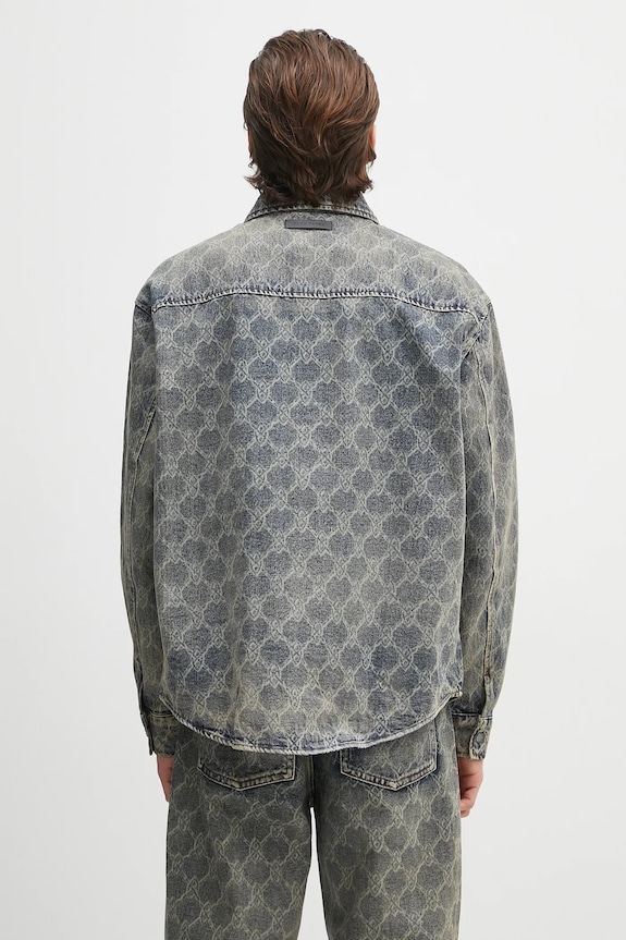 Îmbrăcăminte Daily Paper cămașă din bumbac Shield Laser Denim Shirt 2511154 albastru