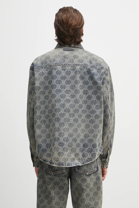Clothing Daily Paper cotton shirt Shield Laser Denim Shirt 2511154 blue