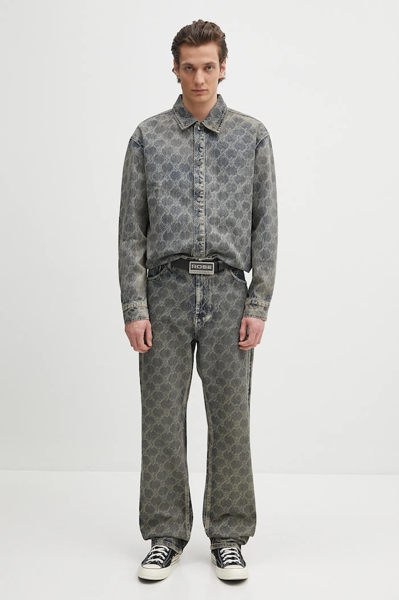 Daily Paper cotton shirt Shield Laser Denim Shirt 2511154 blue