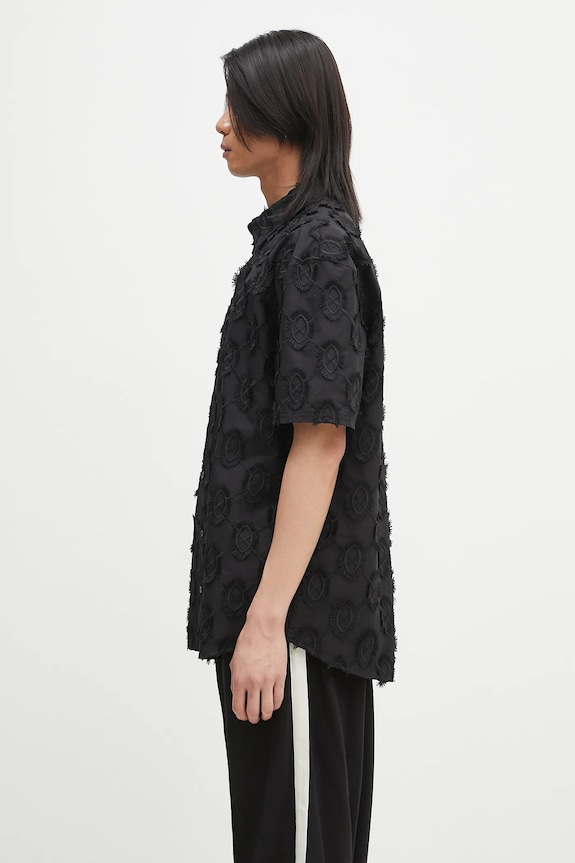 Daily Paper cămașă din bumbac Trophy Shield Ss Shirt 2511156 negru SS25