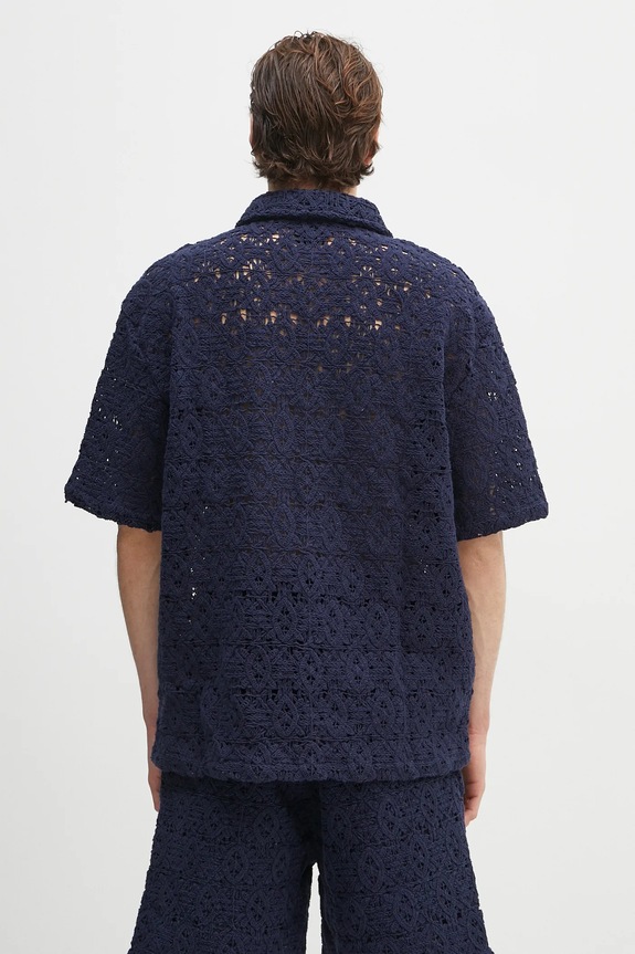 Îmbrăcăminte Daily Paper cămașă Lace Shield Ss Shirt 2511118 bleumarin
