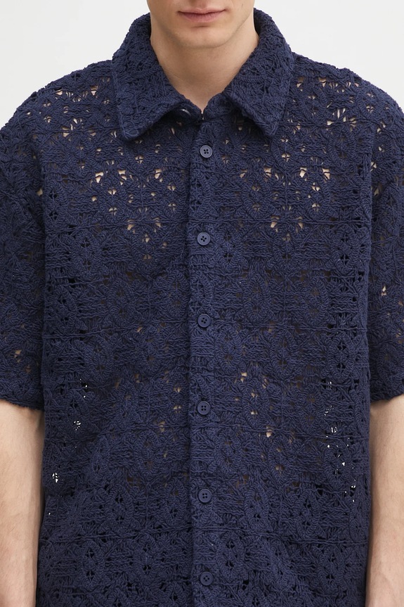Daily Paper cămașă Lace Shield Ss Shirt bleumarin 2511118