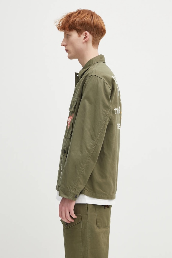 Pamučna košulja Human Made Military Shirt HM29SH004 zelena SS25