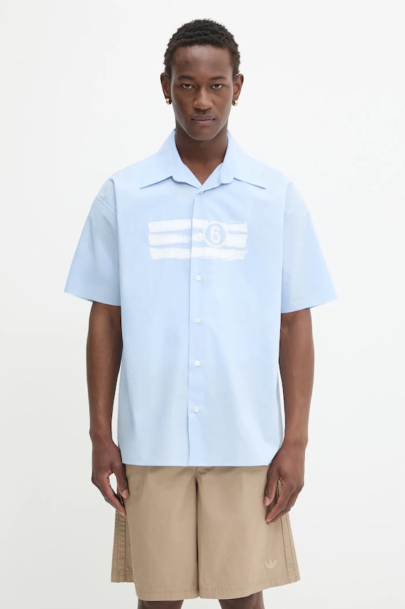 MM6 Maison Margiela camicia in cotone rilassato blu SH2DR0004.M35256.479