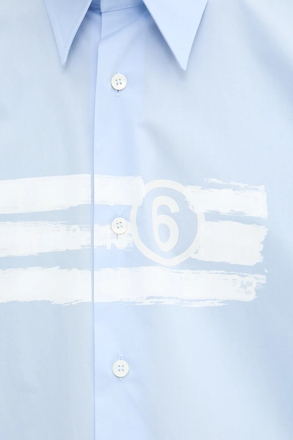 Βαμβακερό πουκάμισο MM6 Maison Margiela SH2DR0004.M35256.479 μπλε