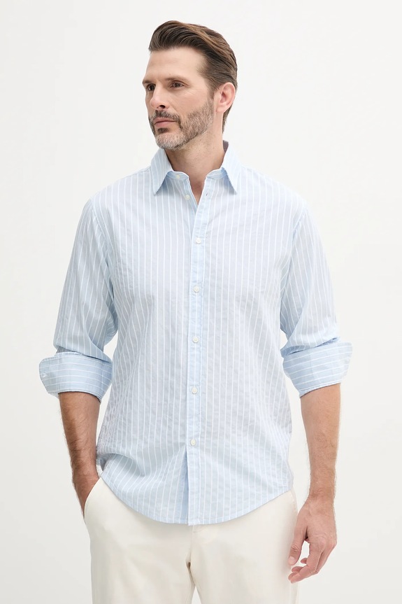 Pamučna košulja United Colors of Benetton regular plava 5Y73UQ05T