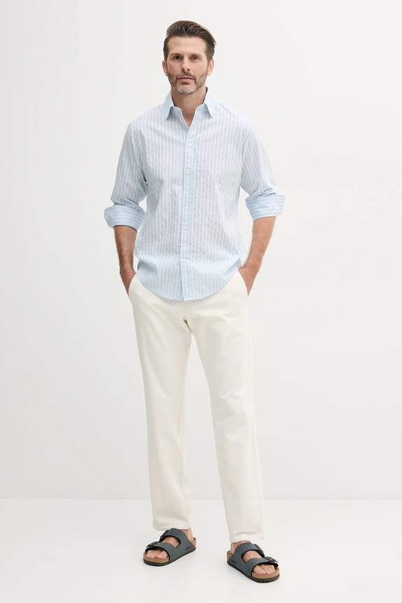 Pamučna košulja United Colors of Benetton 5Y73UQ05T plava SS25