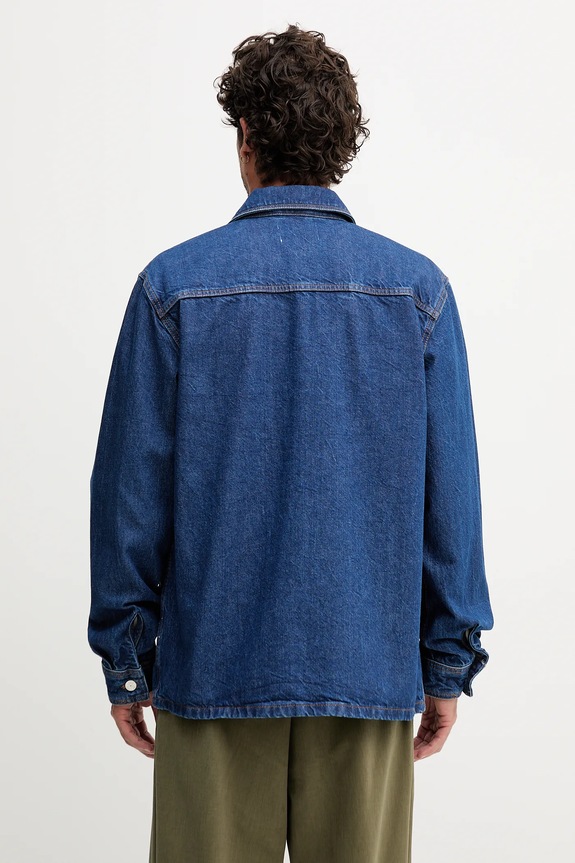 Abbigliamento Lacoste camicia di jeans CH9222 blu navy