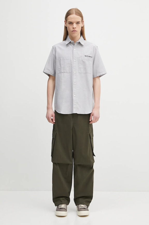 Pamučna košulja No Problemo SS Uniform Shirt NP4010303 siva