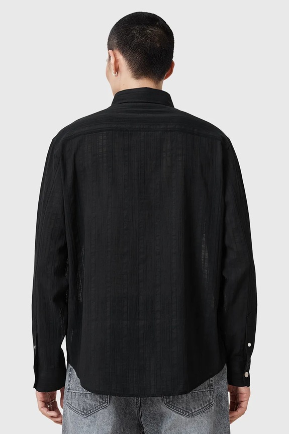 Bavlnená košeľa AllSaints KARMI čierna M040SC