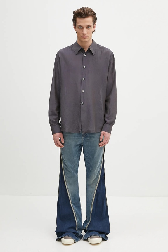 Our Legacy silk blend shirt Beyond M2252BC navy