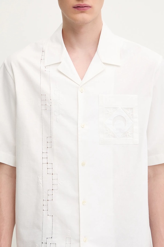 Marine Serre cotton shirt Regenerated Household Linen Bowling white USI016A.UWOV0007
