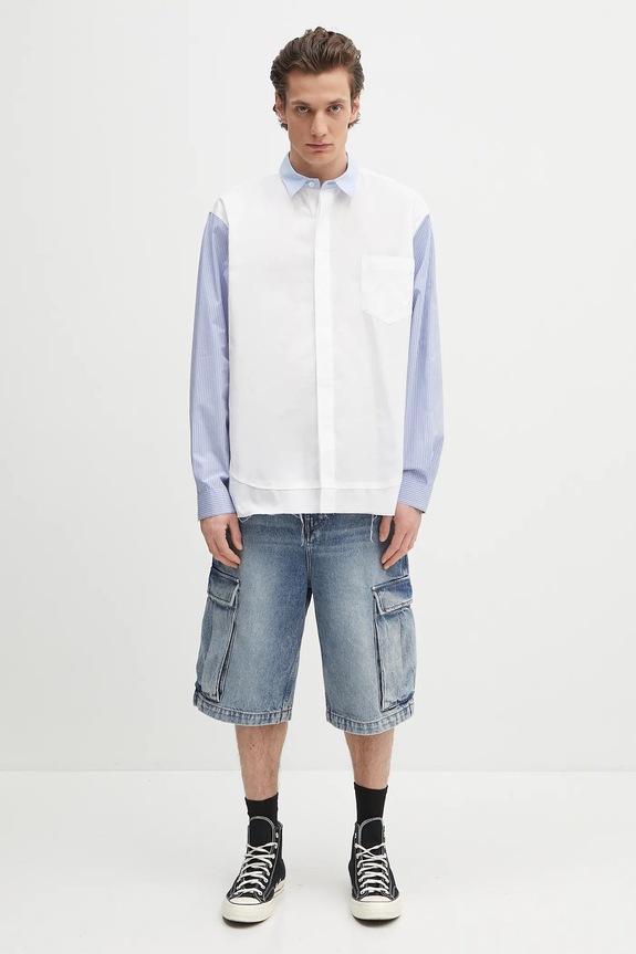 AMBUSH pamut ing Layered Shirt 12115296 fehér