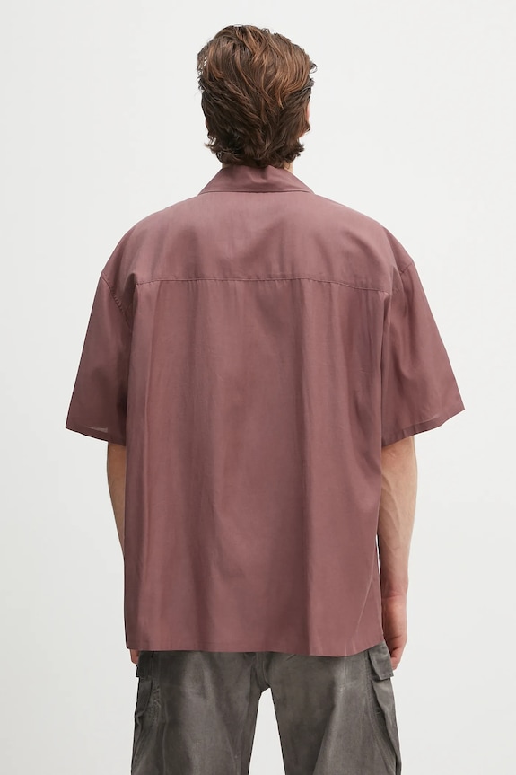 Ruházat AMBUSH ing S/S Satin Shirt 12115311 burgundia