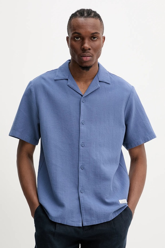 Marc O'Polo camicia in cotone semplice blu 5000006578