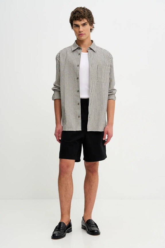 Bavlnená košeľa A.P.C. Surchemise Malo COHGG.H32023 béžová SS25