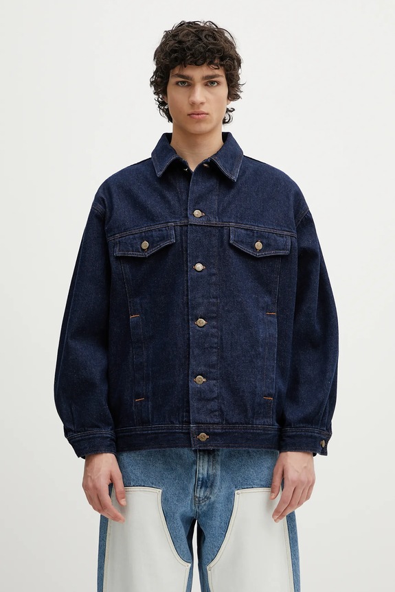 Džínová bunda A.P.C. Blouson Elvis nezateplené námořnická modř COHJI.H02913