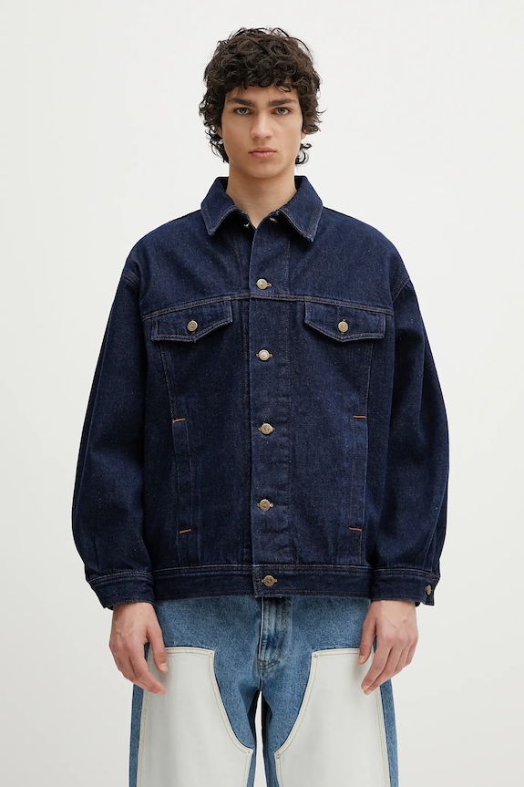Džínová bunda A.P.C. Blouson Elvis nezateplené námořnická modř COHJI.H02913