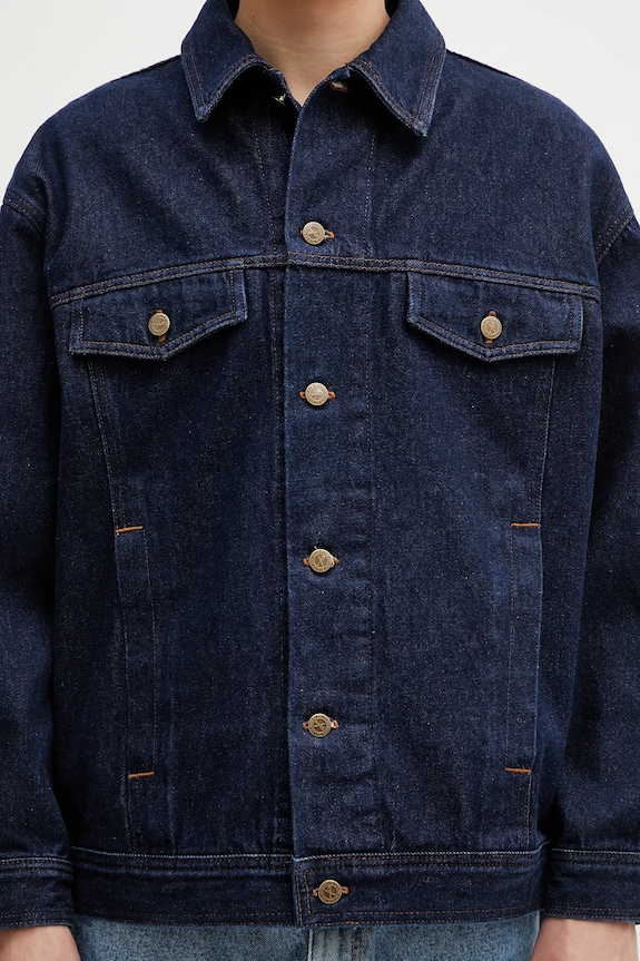 Džínová bunda A.P.C. Blouson Elvis námořnická modř COHJI.H02913