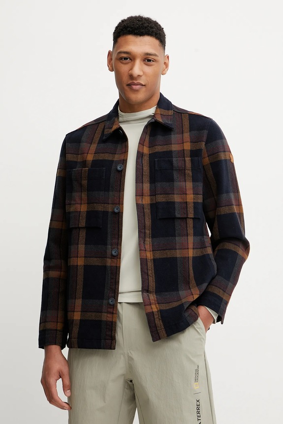 Fjallraven geacă cu aspect de cămașă Singi Flannel Overshirt M necaptusit bleumarin F12600226.555.265