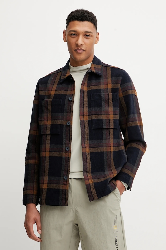 Fjallraven geacă cu aspect de cămașă Singi Flannel Overshirt M necaptusit bleumarin F12600226.555.265
