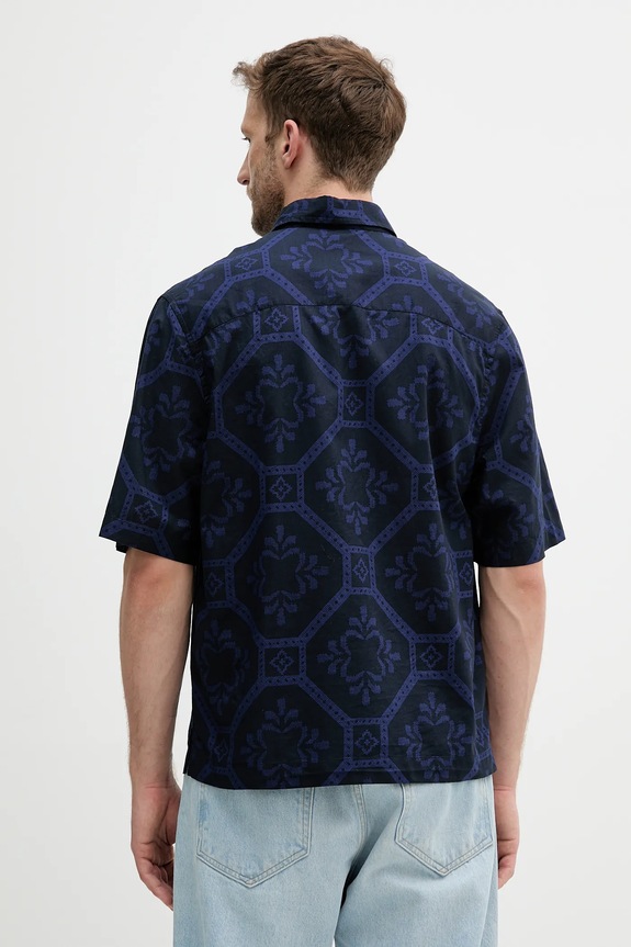 Ρούχα Βαμβακερό πουκάμισο United Colors of Benetton 5UBMUQ05P σκούρο μπλε