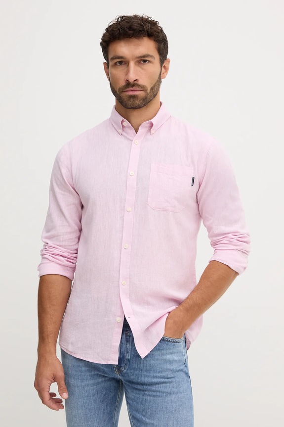 Lindbergh koszula lniana różowy 30.220276