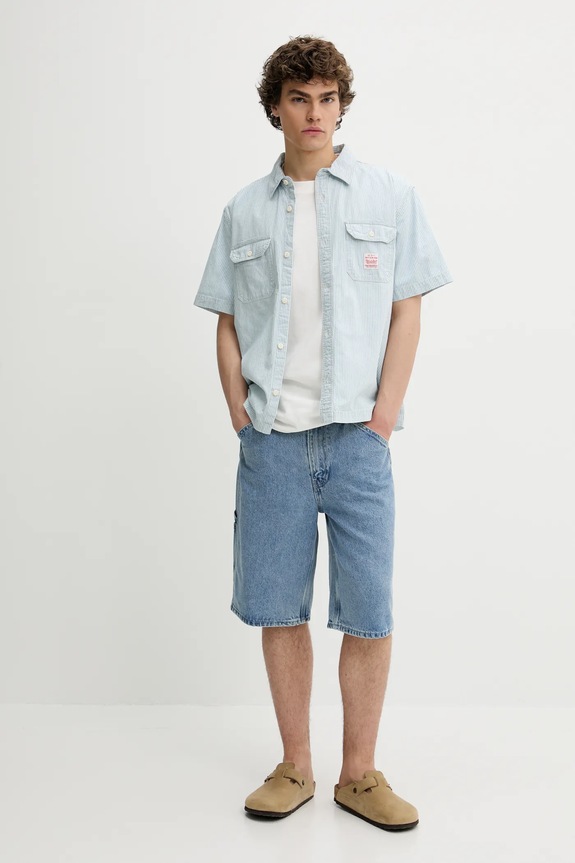 Βαμβακερό πουκάμισο Levi's SS DALTON WORKER WW 001TA μπλε SS25